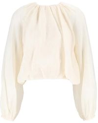 ELEH - Gathered Balloon-Sleeve Blouse - Lyst
