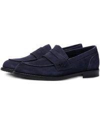 Poche Paris - Mocassins En Daim À Bout Rond - Lyst