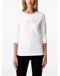 ARMANI EXCHANGE - Logo-Print Long-Sleeved T-Shirt - Lyst
