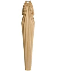 Alberta Ferretti - Halter-Neck Draped Maxi Dress - Lyst