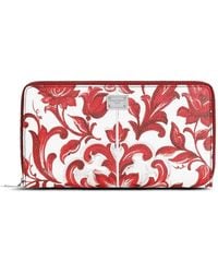 Dolce & Gabbana - Majolica-Print Calfskin Wallet - Lyst