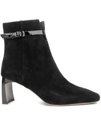 Linda Baumann - Buckle-Strap Square-Toe Ankle Boots - Lyst
