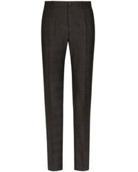 Dolce & Gabbana - Check-pattern Wool Tailored Trousers - Lyst