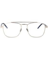 Saint Laurent - Double-Bridge Pilot-Frame Glasses - Lyst