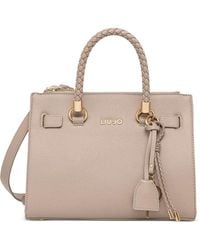 Liu Jo - Braided-Handle Logo-Plaque Tote Bag - Lyst