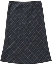 PERVERZE - Check-Pattern A-Line Midi Skirt - Lyst