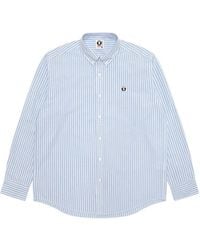 Aape By A Bathing Ape - Moonface Vertical-Stripe Logo-Patch Shirt - Lyst