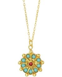 Ottoman Hands - Agate Marigold Beaded Pendant Necklace - Lyst