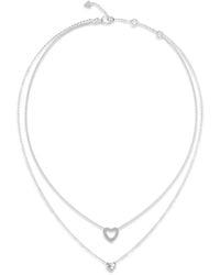 Guess - Double-Layered Heart-Pendant Necklace - Lyst
