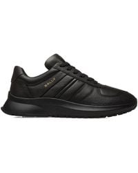 Bally - Outline Grained Leather Ribbon Sneakers - Lyst