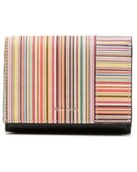 Paul Smith - Signature Stripe Tri-fold Leather Wallet - Lyst