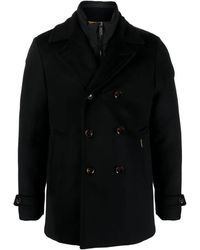 Moorer - Double-Breasted Layered Peacoat - Lyst