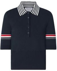 Thom Browne - Rwb Stripe Jacquard Lobster Polo Shirt - Lyst
