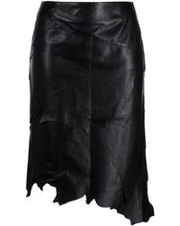 Coperni - Asymmetric Leather Midi Skirt - Lyst