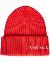 Ruslan Baginskiy - Logo-Embroidered Ribbed-Knit Beanie Hat - Lyst