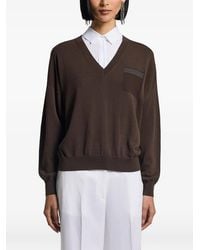 Peserico - Pocket V-Neck Sweater - Lyst