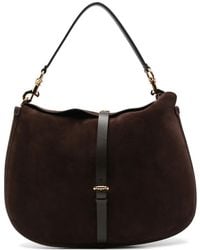 Etro - Extra Large Suede Buckle-Detail Shoulder Bag - Lyst