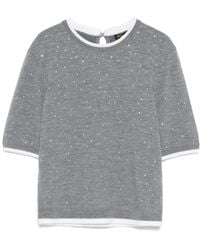 Maje - Camiseta con apliques de strass - Lyst