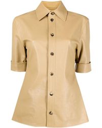 Bottega Veneta - Kurzärmeliges Lederhemd - Lyst