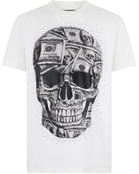 Philipp Plein - Jersey Round-Neck T-Shirt Skull Dollar Stones - Lyst
