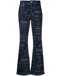 Kirin Monogram Print Jeans - Blue