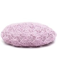 Ganni - Crochet-knit Beret - Lyst