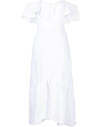 Reformation - Baela Linen Off-shoulder Dress - Lyst