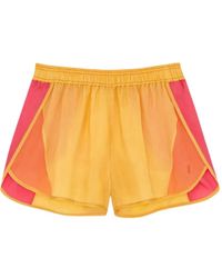 Saint Laurent - Logo-Detail Panelled Shorts - Lyst