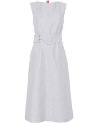 Thom Browne - Gestreepte Midi-Jurk - Lyst