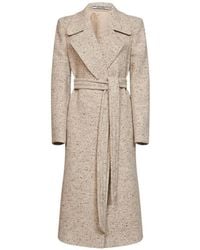 Tagliatore - Herringbone-Pattern Belted Coat - Lyst