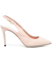 Pollini - 85Mm Leather Slingback Pumps - Lyst