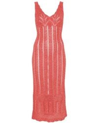 Twinset - Long Fitted Knit Dress With Lurex - Lyst