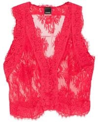 Pinko - Grazioso Lace-Embroidered Sleeveless Jacket - Lyst