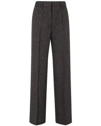 Erika Cavallini Semi Couture - Pinstripe Wide-Leg Trousers - Lyst
