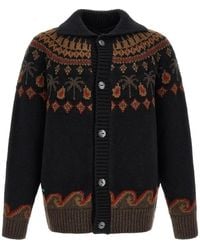 Alanui - Fair Isle Jacquard-Knit Cardigan - Lyst