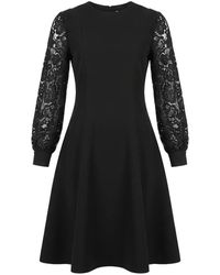 Valentino Garavani - Lace-Sleeve Mini Dress - Lyst
