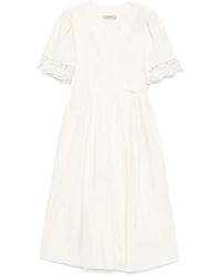 Twinset - Wrap-Design Midi Dress - Lyst