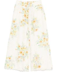 ALÉMAIS - Pantaloni Ampi A Fiori - Lyst