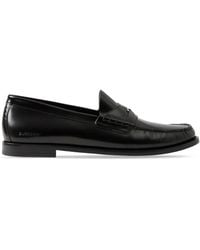 Burberry - Coin-Detailing Logo-Debossed Leather Penny Loafers - Lyst