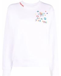 Mira Mikati Embroidered Slogan Sweatshirt - White
