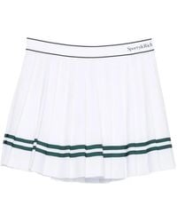 Sporty & Rich - Serif Logo Pleated Mini Skorts - Lyst