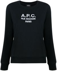A.P.C. - Sweatshirt mit Logo-Stickerei - Lyst
