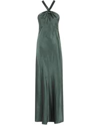 RIXO London - Losanna Halterneck Knot Maxi Dress - Lyst