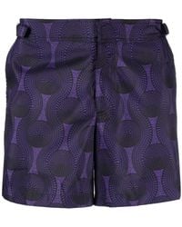 OZWALD BOATENG - Mosaic-Print Swim Shorts - Lyst