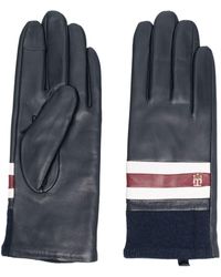 Tommy Hilfiger - Logo-plaque Leather Gloves - Lyst