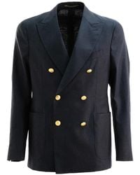 Incotex - Double-Breasted Button Jacket - Lyst