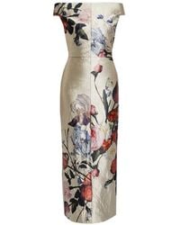 Erdem - Floral-Print Satin Maxi Dress - Lyst