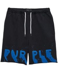 Purple Brand - Logo-print Cotton Shorts - Lyst