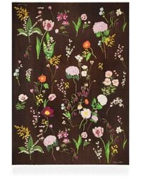 Oscar de la Renta - Botanical-Print Frayed Scarf - Lyst