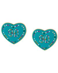 Balenciaga Oorbellen Met Stras - Blauw